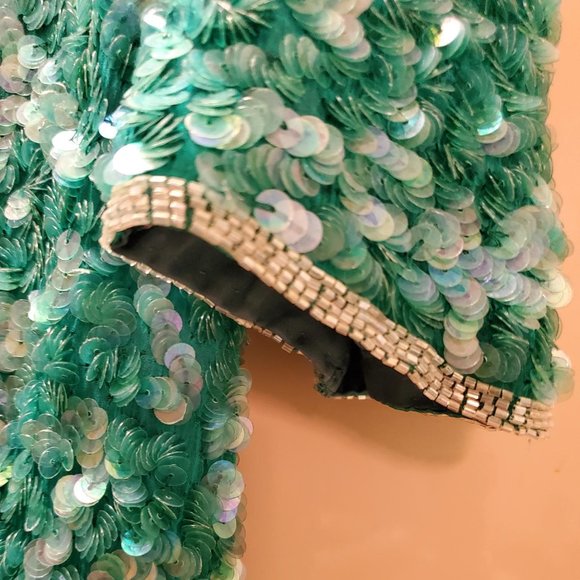 Nipon Night women's green sequin dress - Picture 5 of 6